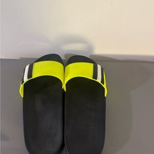 Bally Neon Yellow and Black Slide Sandals